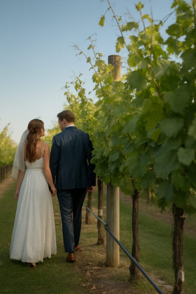 Candid wedding photography moment