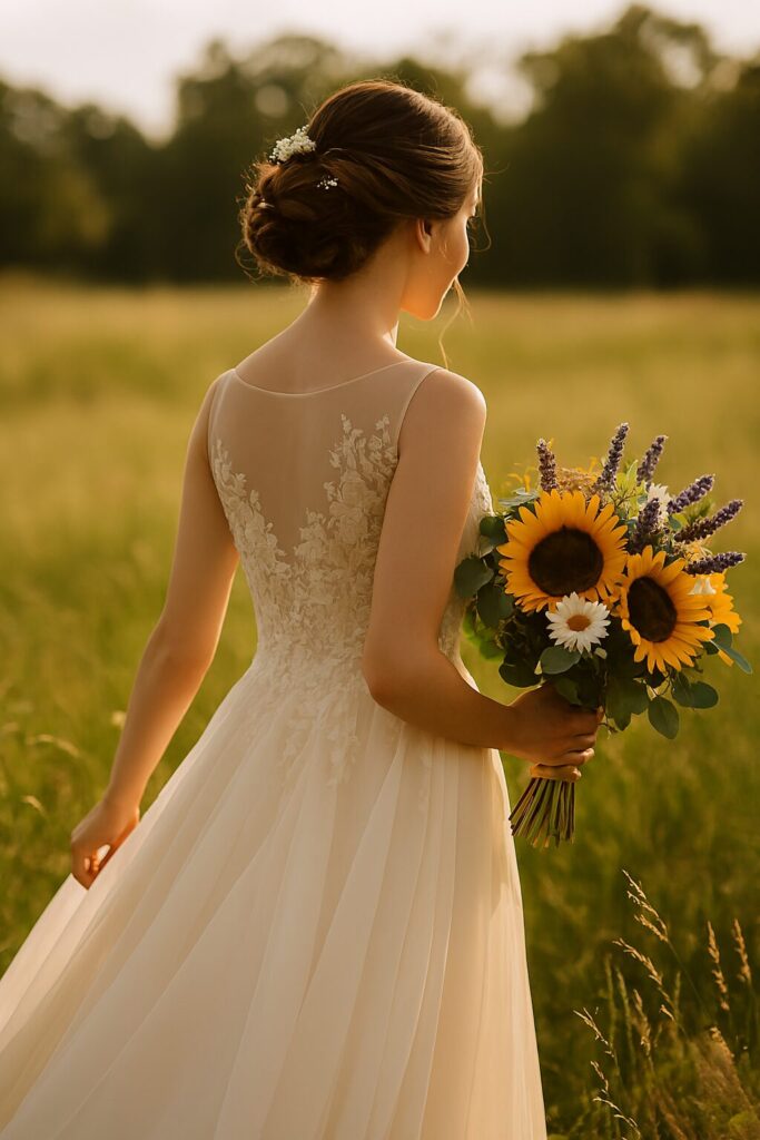 Modern minimalist bridal dress
