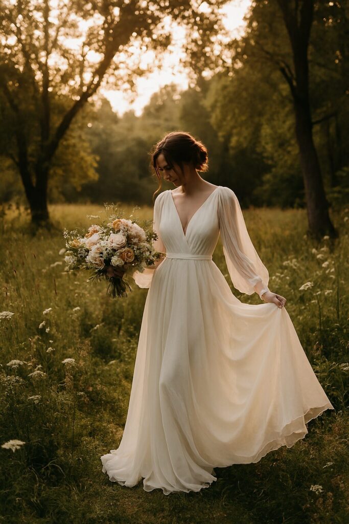Modern minimalist bridal dress