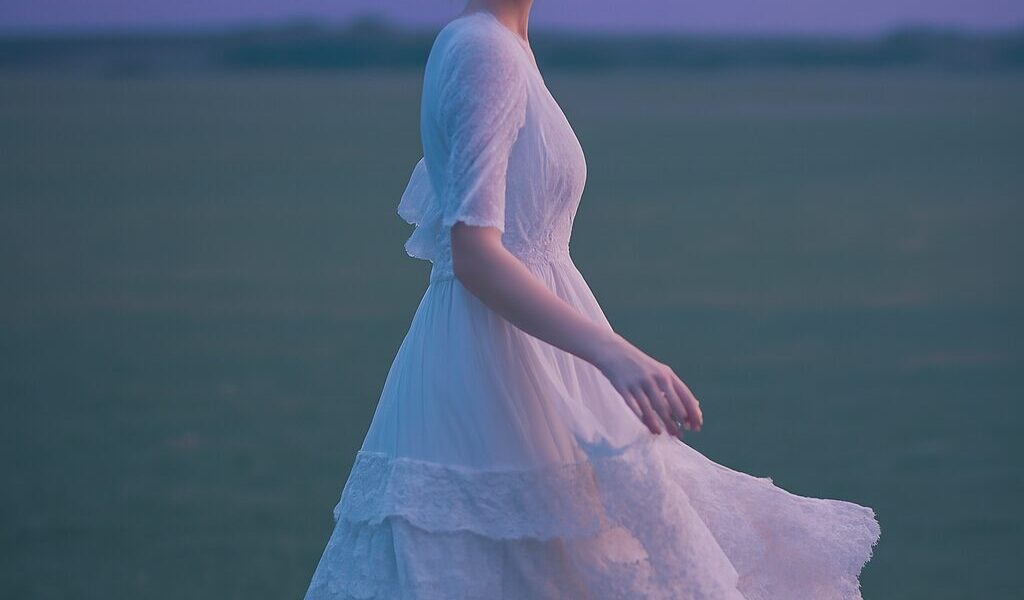 Modern minimalist bridal dress