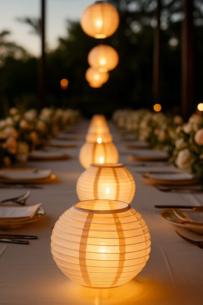 Luxury wedding table setting featuring crystal glassware