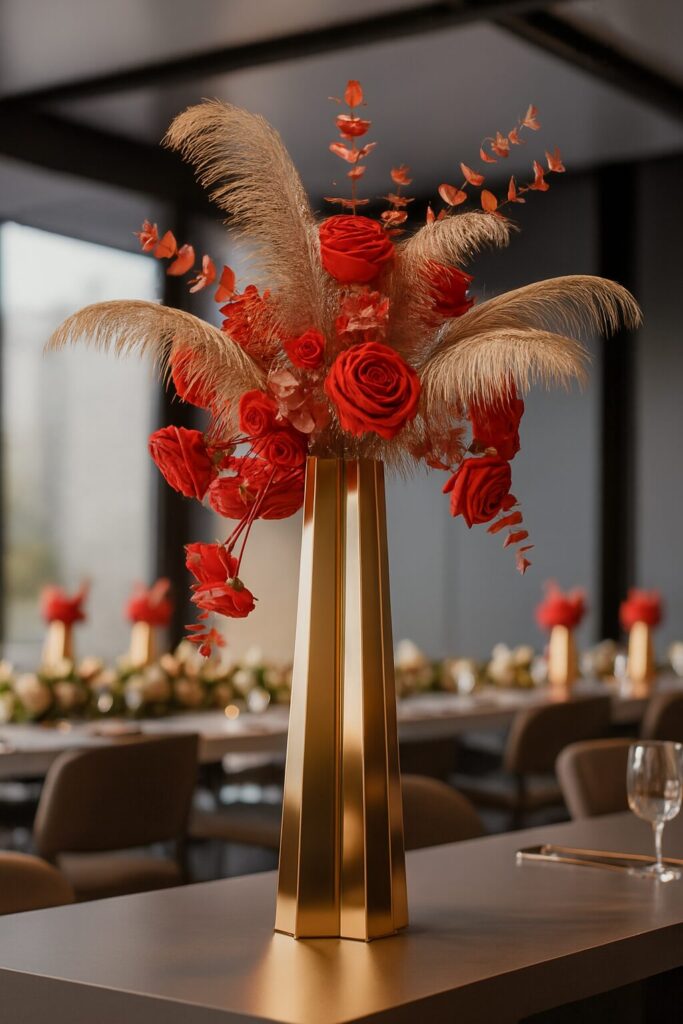 elegant wedding table décor with floral centerpieces