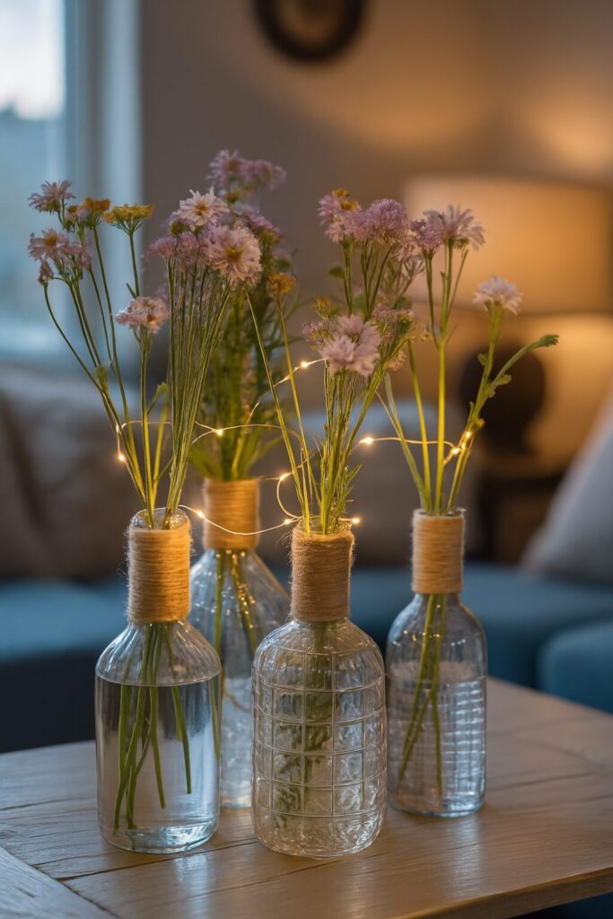 Elegant wedding table décor with floral centerpieces