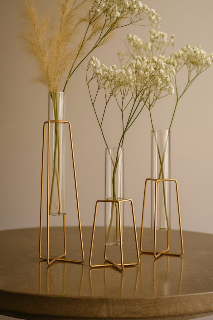 Elegant wedding table décor with floral centerpieces