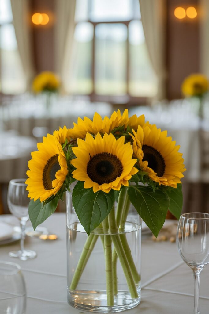 Elegant wedding table décor with floral centerpiece